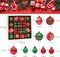 44 CT Christmas Ball Ornaments, 2.36 Inch Christmas Ornament Balls 1.38" Christmas Tree Ornaments, Shatterproof Christmas Balls Decoration, Xmas Hanging Ball for Holiday Party Décor, Red Green